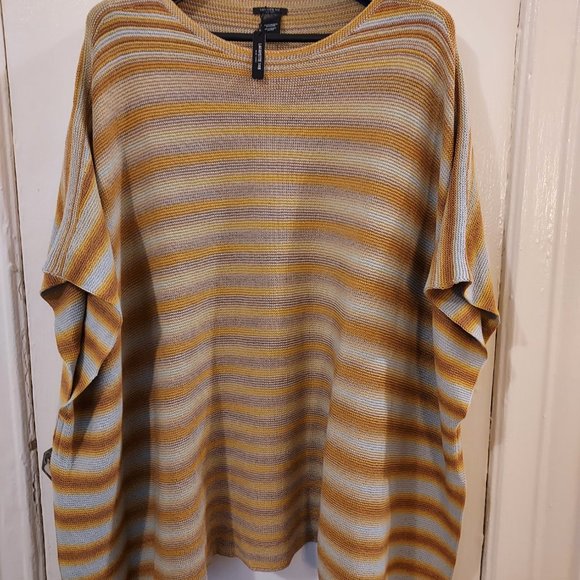 Lafayette 148 New York cotton silk poncho one size - Picture 5 of 7